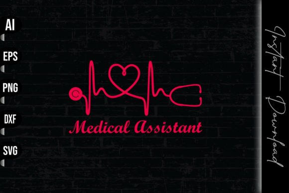 Medical Assistant Heartbeat Graphics & Print Templates