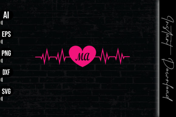 Medical Assistant MA Heartbeat Graphics & Print Templates